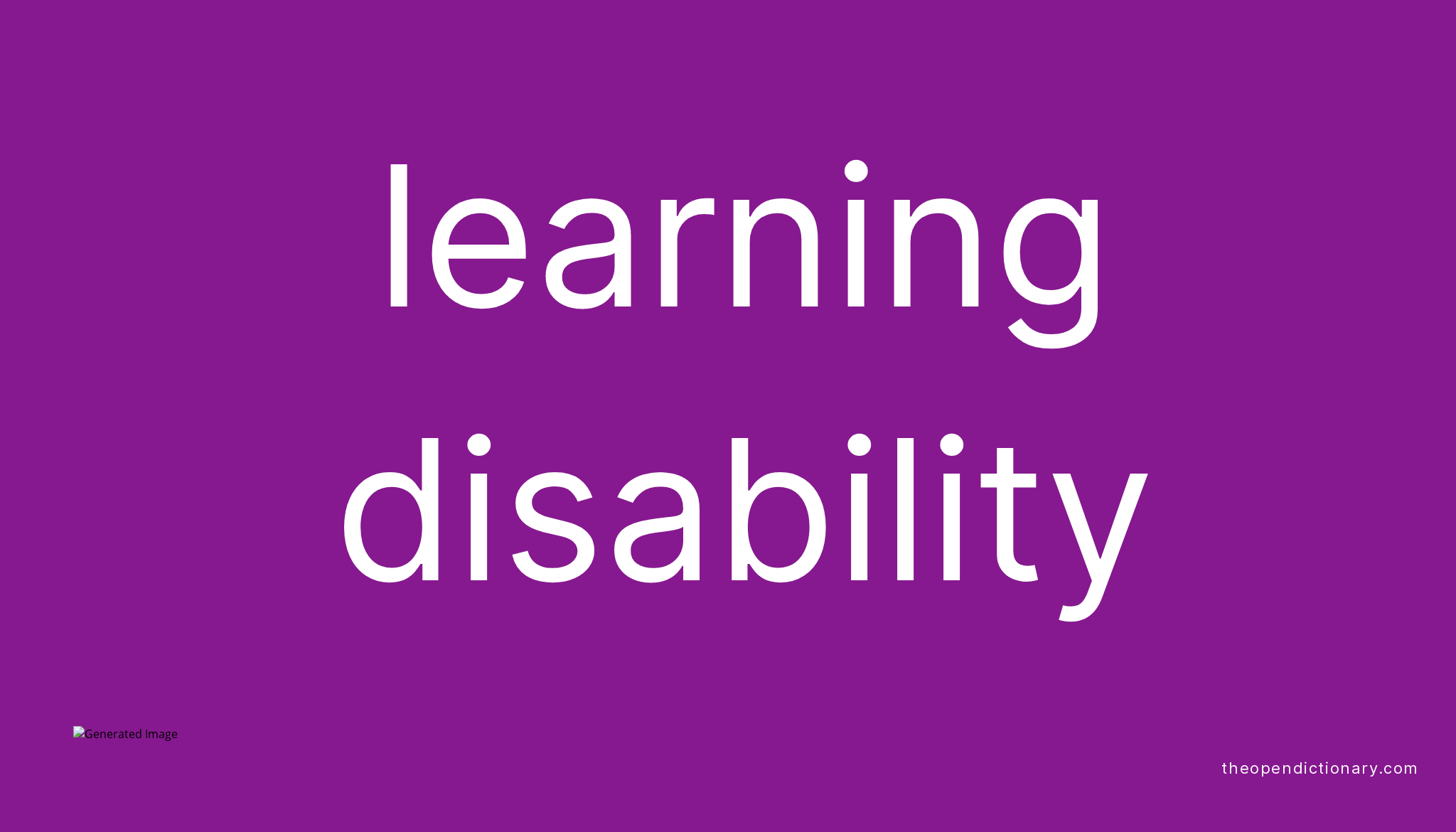 What Is Definition Of Learning Disability